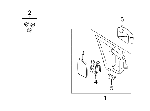 2008 Ford Taurus Mirrors Mirror Cover Diagram for 8G1Z-17D742-BA