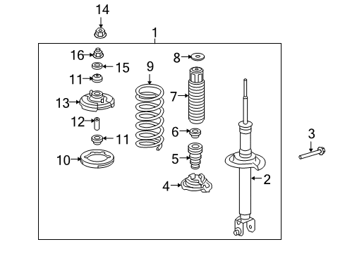 2010 Honda Accord Crosstour Struts & Components - Rear Shock Absorber Assembly, Left Rear Diagram for 52620-TP7-A04