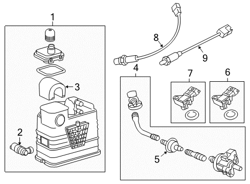 2012 Chevrolet Cruze Emission Components Purge Control Valve Diagram for 55567452