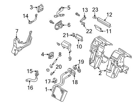 2004 Infiniti M45 HVAC Case Harness Assembly Diagram for 27580-AG000