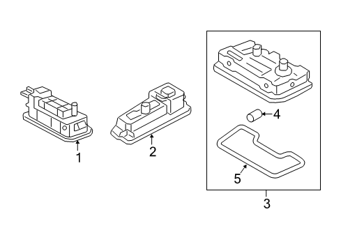 2016 Hyundai Tucson Overhead Lamps Rear Personal Lamp Assembly, Left Diagram for 92870-D3000-YAK