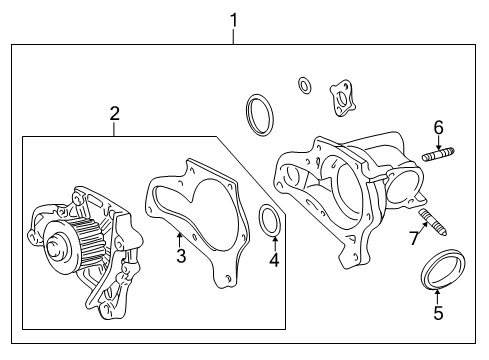 1997 Toyota RAV4 Water Pump Mount Stud Diagram for 16193-63010