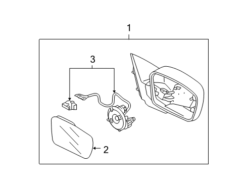 2004 Acura TL Mirrors Mirror Assembly, Passenger Side Door (Abyss Blue Pearl) (R.C.) Diagram for 76200-SEP-A01ZA