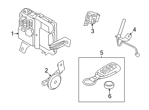 2009 Kia Borrego Anti-Theft Components Switch Assembly-Hood Diagram for 938802J000