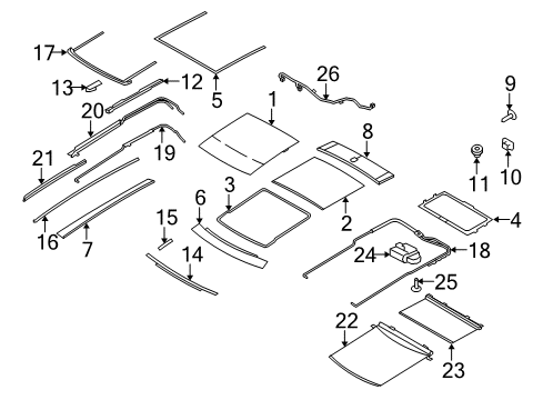 2018 Lincoln MKT Sunroof Side Seal Diagram for AE9Z-74503A22-A