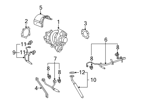 2007 Pontiac Solstice Turbocharger Oil Pipe Diagram for 12589434