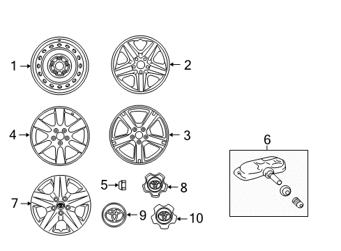 2009 Toyota RAV4 Wheels, Covers & Trim Center Cap Diagram for 4260B-0R030