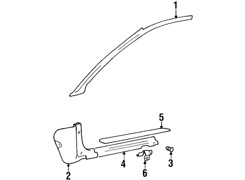 1998 Hyundai Tiburon Interior Trim - Pillars, Rocker & Floor Trim Assembly-Front Pillar RH Diagram for 85820-27000-LK