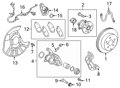 2021 Toyota Avalon Rear Brakes Caliper Support Diagram for 47822-06200