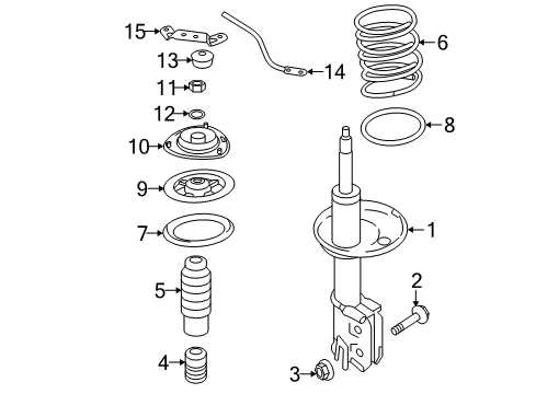 2008 Hyundai Tucson Struts & Components - Front Bar-Strut Tower Diagram for 54681-2E010