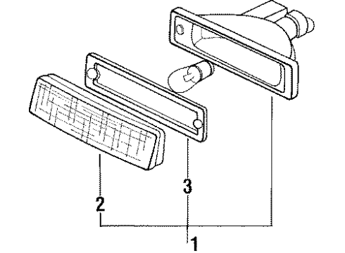 1986 Nissan 300ZX Park & Signal Lamps Lens Front Combination LH Diagram for 26126-01P00