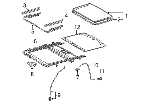 2017 Toyota 4Runner Sunroof Drain Hose Diagram for 63249-35150