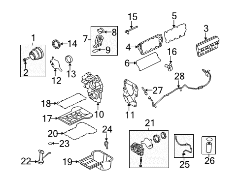 2008 Ford F-350 Super Duty Powertrain Control Knock Sensor Diagram for 4C3Z-12A699-AA