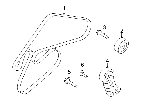 2009 Kia Borrego Belts & Pulleys Idler Assembly Diagram for 252863F300