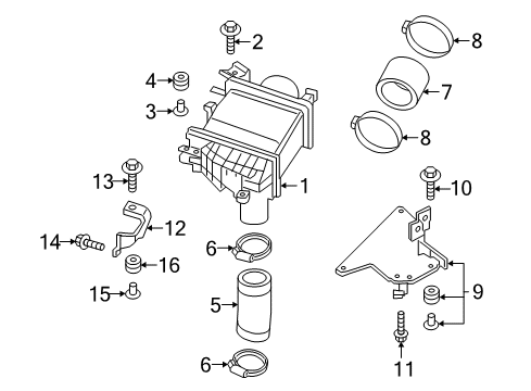 2016 Infiniti Q50 Intercooler Hose Air Inlet Diagram for 14463-5CA2A