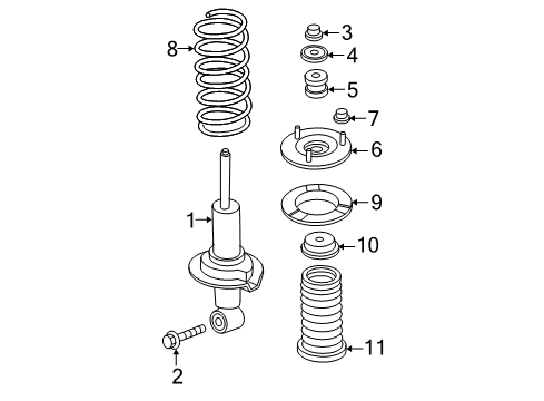 2008 Nissan Pathfinder Struts & Components - Front ABSORBER Kit-Shock, Front Diagram for E6110-ZS30A