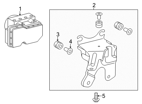2014 Toyota Yaris Anti-Lock Brakes Actuator Assembly Diagram for 44050-52G30
