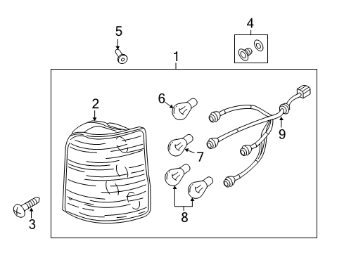 2006 Kia Sedona Bulbs Lamp Assembly-Rear Combination Diagram for 924014D020