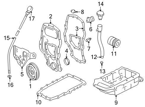 1995 Pontiac Sunfire Filters Adapter Bracket-Engine Diagram for 22651092