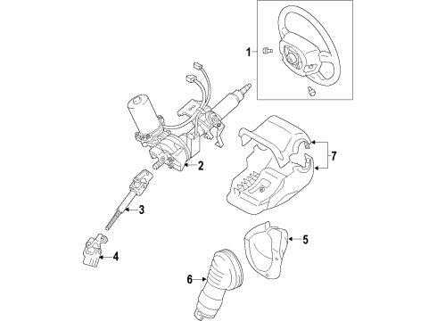 2014 Toyota Yaris Steering Column & Wheel, Steering Gear & Linkage Steering Column Diagram for 45250-52764