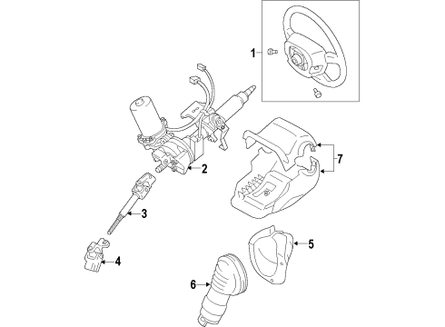 2016 Toyota Yaris Steering Column & Wheel, Steering Gear & Linkage Steering Wheel Diagram for 45102-0D510-C5