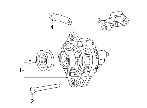 2001 Hyundai XG300 Alternator Bracket-Generator Diagram for 37460-39015