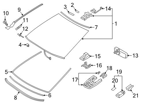 2021 Lexus UX250h Glass - Windshield Sensor, Rain Diagram for 89941-30040