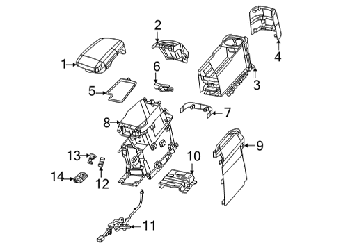 2021 Chrysler Pacifica Center Console Console-Cup Holder Diagram for 7FA58DX9AA