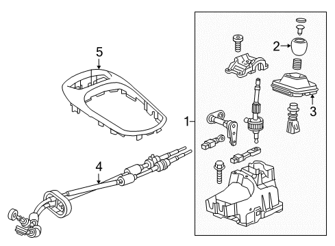 2016 Chevrolet Cruze Center Console Gear Shift Assembly Diagram for 55496169