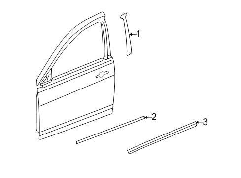 2007 Jeep Patriot Exterior Trim - Front Door Molding-Front Door Diagram for 1BB35DBMAB