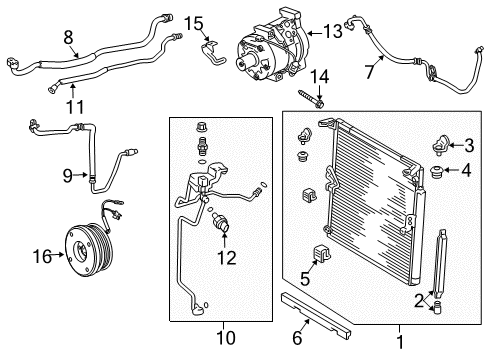 2021 Toyota 4Runner A/C Condenser, Compressor & Lines Condenser Diagram for 88460-60480