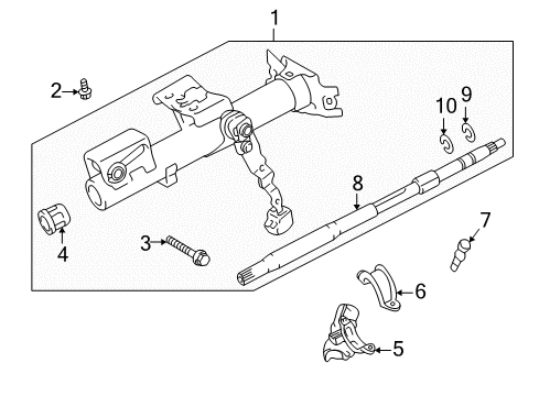 2009 Scion tC Housing & Components Tube Assembly Lower Bolt Diagram for 90105-A0114