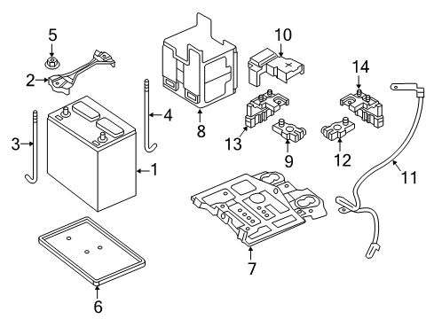 2016 Chevrolet City Express Battery Bracket Diagram for 19316122