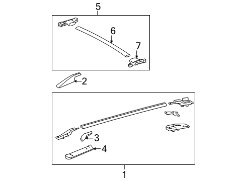 2011 Toyota RAV4 Luggage Carrier Roof Rail Diagram for 63460-0R010-C0