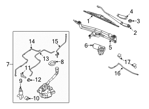 2008 Ford Taurus X Wiper & Washer Components Rear Arm Diagram for 8F9Z-17526-A