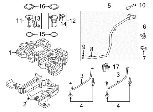 2018 Lincoln MKX Senders Fuel Tank Diagram for K2GZ-9002-D