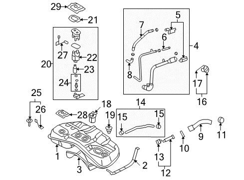 2011 Hyundai Genesis Fuel Injection Fuel Pump Sender Assembly Diagram for 94460-3M600