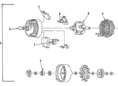 1999 Cadillac Eldorado Alternator GENERATOR Assembly Diagram for 19244774
