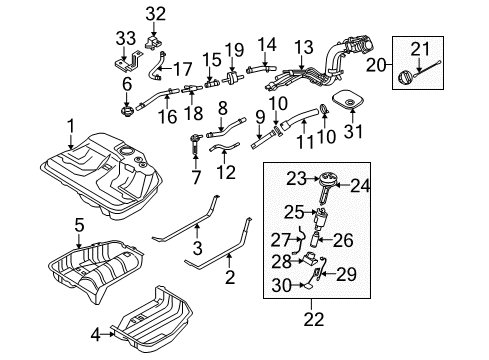 2006 Kia Amanti Fuel Supply Clamp-Hose Diagram for 1471136006B