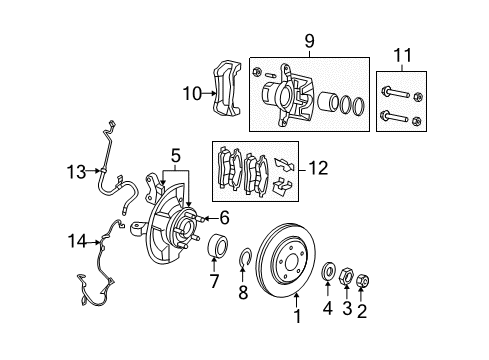 2010 Jeep Compass Front Brakes Front Brake Rotor Diagram for 5105514AA
