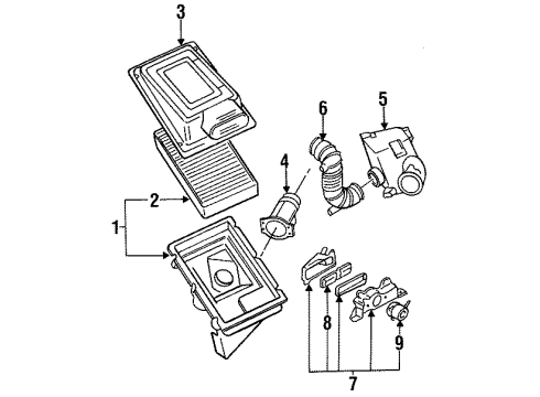 1987 Nissan Maxima Air Inlet Hose-Air Duct Diagram for 16578-16E01