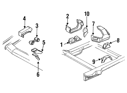 1991 Chevrolet Lumina Engine & Trans Mounting Bracket-Engine Mount Diagram for 10114766