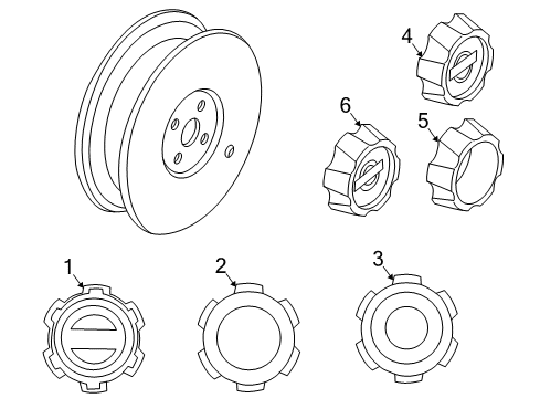2003 Nissan Xterra Wheel Covers & Trim Disc Wheel Cap Diagram for 40315-2Z910