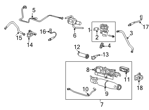 2004 Ford F-150 Emission Components EGR Tube Diagram for 3L1Z-9E498-AA