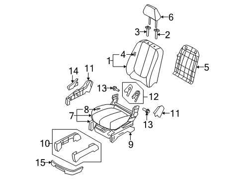 2007 Kia Rondo Front Seat Components Shield Front Seat Cover, Right Diagram for 882721D240RU