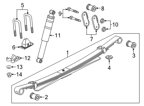 2018 GMC Canyon Rear Suspension Transmission Crossmember Bolt Diagram for 11561302