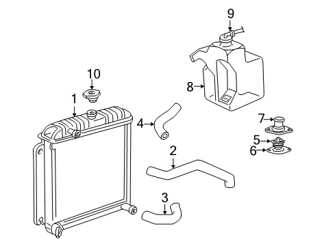 1998 Dodge B1500 Radiator & Components Engine Cooling Radiator Diagram for 52028627AB