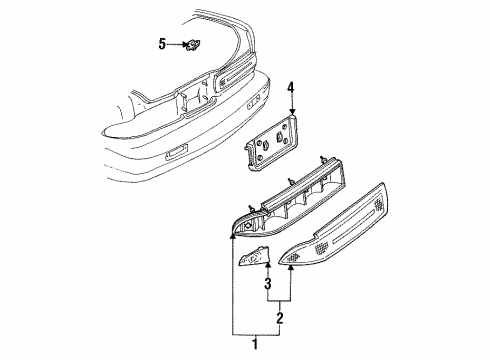 1991 Buick Regal Tail Lamps LENS, TAIL Diagram for 16512880