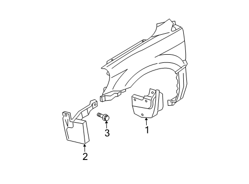 2008 Honda Ridgeline Exterior Trim - Fender Splash Guard, Left Front Diagram for 75810-SJC-A01