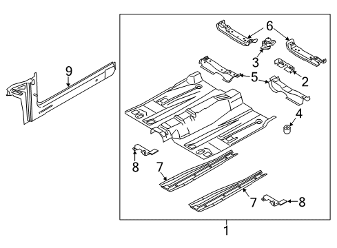 2017 Ford Fusion Front Floor Front Floor Pan Diagram for HG9Z-5411135-A